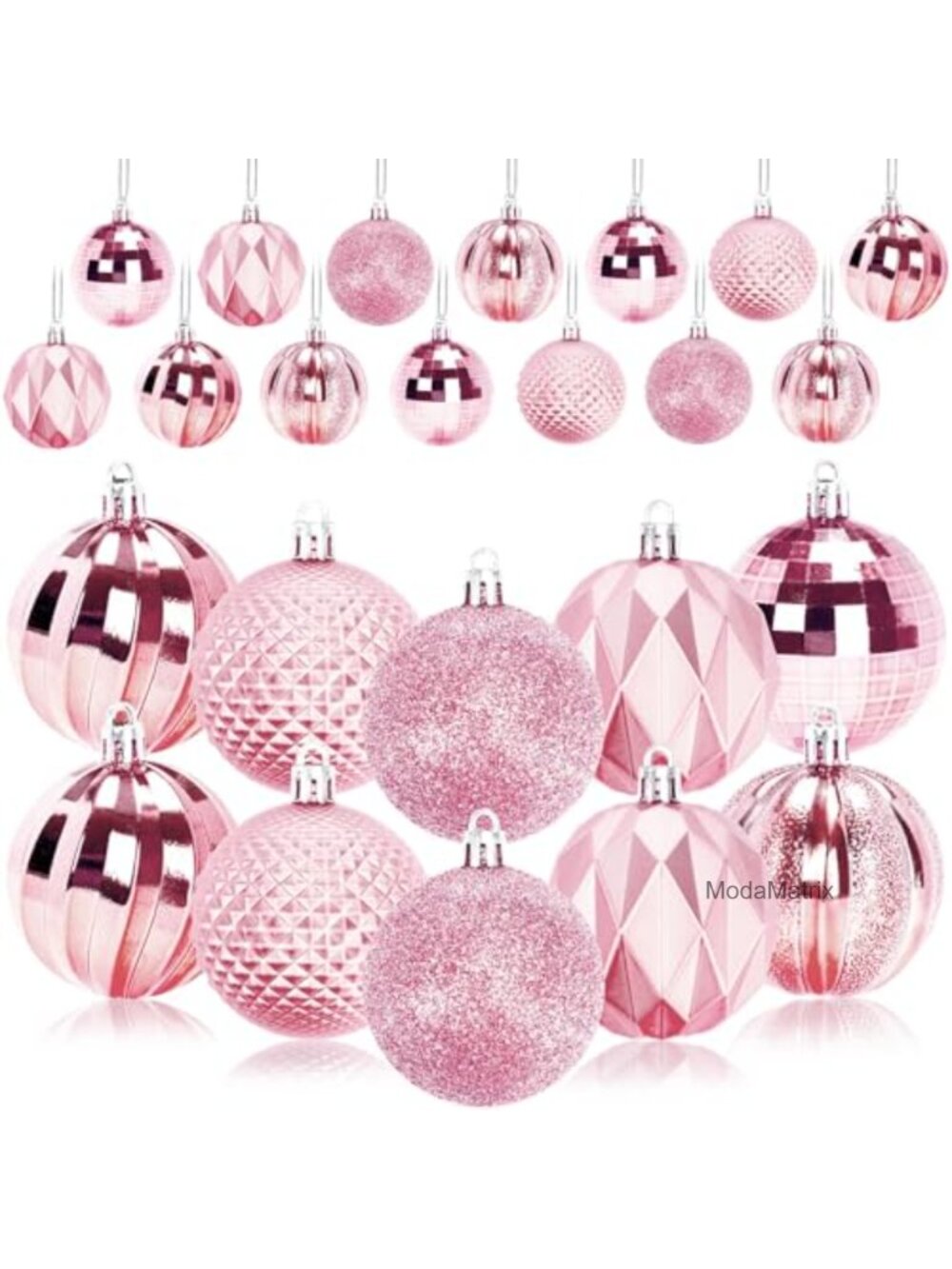 24pc Shatterproof Plastic Christmas Ball Ornaments 60mm Hanging Tree Decor